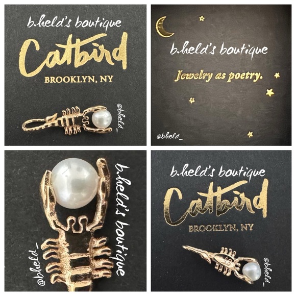 Catbird Jewelry Little Scorpion Charm Solid 14K Gold Pearl Limited Edition NWT - Picture 17 of 17